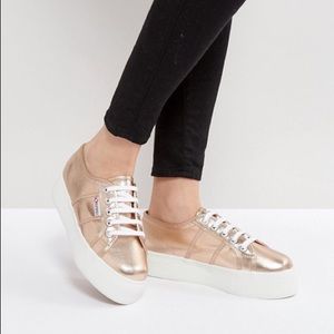 Superga 2790 Metallic Rose Gold Sneaker Size 8.5